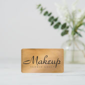Makeup Artist Shiny Copper Round Corner Visitenkarte (Stehend Vorderseite)