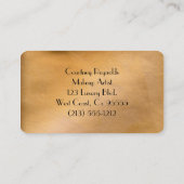 Makeup Artist Shiny Copper Round Corner Visitenkarte (Rückseite)