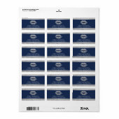 Makeup Artist Silver Glitzer Lips Navy Blue Salon Adressaufkleber (Vorne)