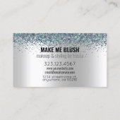 Makeup Artist Silver Glitzer + PfauenEdelsteine Visitenkarte (Rückseite)