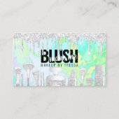 Makeup Artist Silver Glitzer Tropfen Hologram Marm Visitenkarte (Vorderseite)