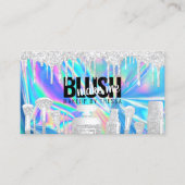 Makeup Artist Silver Glitzer Tropfen Holographic B Visitenkarte (Vorderseite)