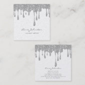 Makeup Artist Silver Glitzer und Sparkle Quadratische Visitenkarte (Vorne/Hinten)