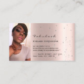 Makeup Artist Silver Rose Lash Confetti Tropfen Fo Visitenkarte (Rückseite)