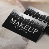 Makeup Artist Silver Tropfens Trendy Black Glitzer Visitenkarte