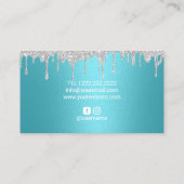 Makeup Artist Silver Tropfens Visitenkarte (Rückseite)