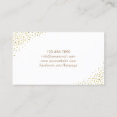 Makeup Artist Simple Red Lips Gold Confetti Dots Visitenkarte (Rückseite)