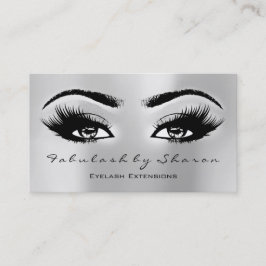 Makeup Artist Social Lashes Erweiterung Silver Gra Visitenkarte