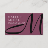 Makeup Artist Stilvolle Monogram Modern Deep Ruby Visitenkarte (Vorderseite)