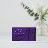 Makeup Artist Stilvolle Monogram Modern Deep Viole Visitenkarte (Stehend Vorderseite)