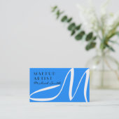 Makeup Artist Stilvolle Monogram Modern Dodger Blu Visitenkarte (Stehend Vorderseite)