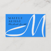 Makeup Artist Stilvolle Monogram Modern Dodger Blu Visitenkarte (Vorderseite)