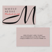 Makeup Artist Stilvolle Monogram Modern Dust Storm Visitenkarte (Vorne/Hinten)