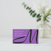 Makeup Artist Stilvolle Monogram Modern Lilac Visitenkarte (Stehend Vorderseite)