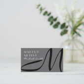 Makeup Artist Stilvolle Monogram Moderne Dim Gray Visitenkarte (Stehend Vorderseite)