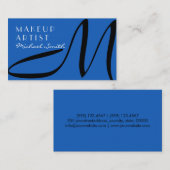 Makeup Artist Stilvolle Monogram Moderner Denim Visitenkarte (Vorne/Hinten)