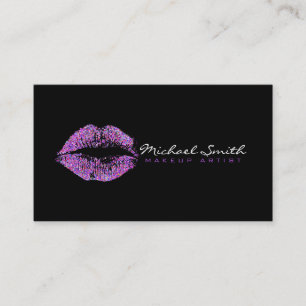 Makeup Artist Stilvolle Multicolor Glitzer Lips #1 Visitenkarte