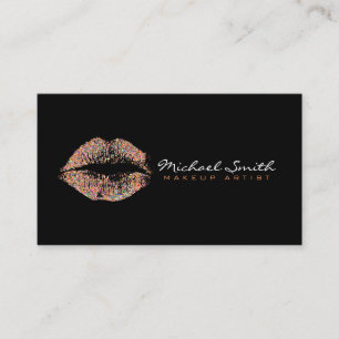 Makeup Artist Stilvolle Multicolor Glitzer Lips #8 Visitenkarte