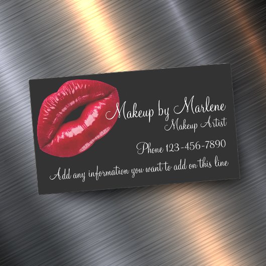 Makeup Artist Stilvolle Red Lips Design Magnetische Visitenkarte
