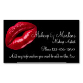 Makeup Artist Stilvolle Red Lips Design Magnetische Visitenkarte (Vorderseite)