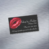 Makeup Artist Stilvolle Red Lips Design Magnetische Visitenkarte (Beispiel)