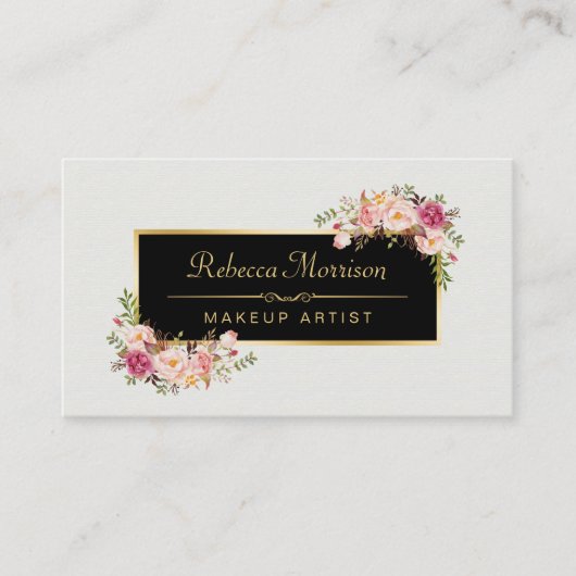 Makeup Artist Stilvolle Vintage Boutique Visitenkarte (Vorderseite)