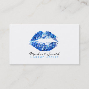 Makeup Artist Stilvoller Glitzer Blue Lips #2 Visitenkarte