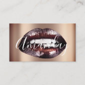 Makeup Artist Studio Brown Lips Logo QR Code Logo Visitenkarte (Vorderseite)