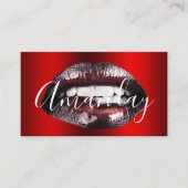 Makeup Artist Studio Red Lips Logo QR-Code Logo Visitenkarte (Vorderseite)