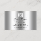 Makeup Artist Studio Silver Lip Logo QR Code Logo Visitenkarte (Rückseite)