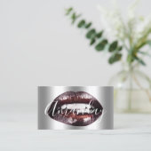 Makeup Artist Studio Silver Lip Logo QR Code Logo Visitenkarte (Stehend Vorderseite)