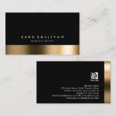 Makeup artist style Mode Beauty Bold Black Gold Visitenkarte (Vorne/Hinten)
