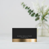 Makeup artist style Mode Beauty Bold Black Gold Visitenkarte (Stehend Vorderseite)