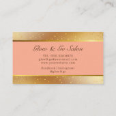 Makeup Artist Stylist Glam Rose Gold Glitzer Tropf Visitenkarte (Rückseite)