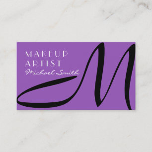 Makeup Artist Stylistisch Monogram Modern Lilac Visitenkarte