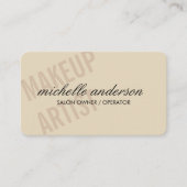 Makeup Artist / Tan Visitenkarte (Vorderseite)