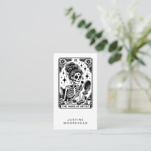 Makeup Artist Tarot Business Card Visitenkarte (Stehend Vorderseite)