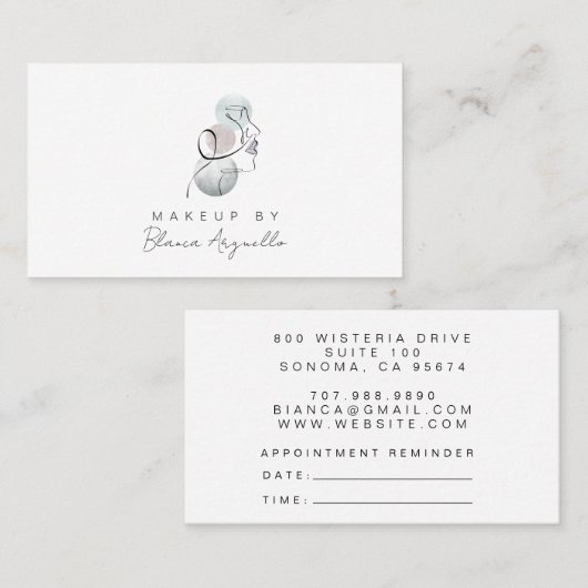 Makeup Artist Termin Erinnerung & Visitenkarte (Vorne/Hinten)
