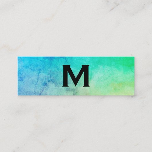 Makeup Artist Texture Watercolor Monogram Mini Visitenkarte (Vorderseite)