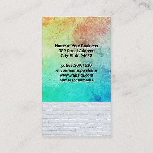 Makeup Artist Tools | Texturfarbe aus weißem Ziege Terminkarte (Rückseite)