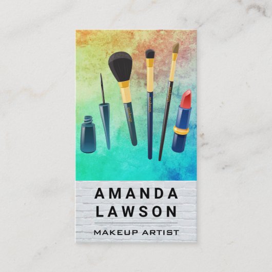 Makeup Artist Tools | Texturfarbe aus weißem Ziege Terminkarte (Vorderseite)