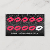 Makeup Artist Trendy Black Glitzer Loyalty Punch Treuekarte (Vorderseite)