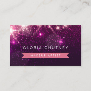 Makeup Artist - Trendy Pink Glitzer Visitenkarte