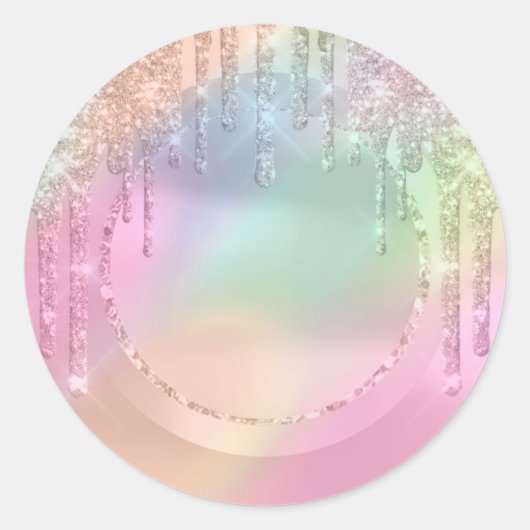 Makeup Artist Tropfens Rose Glitzer Sweet 16. Runder Aufkleber (Vorderseite)