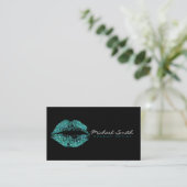 Makeup Artist Turquoise Lips #2 Visitenkarte (Stehend Vorderseite)