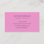 Makeup Artist Typografy Glitzer Pink Funkelnd Visitenkarte (Rückseite)