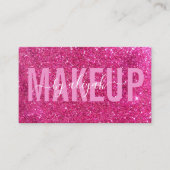 Makeup Artist Typografy Glitzer Pink Funkelnd Visitenkarte (Vorderseite)