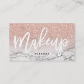 Makeup artist typography Rose Gold Glitzer Marmor Visitenkarte (Vorderseite)
