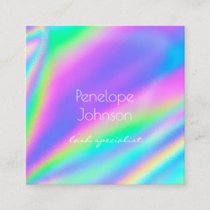 Makeup Artist Unicorn Holographisch Quadratische Visitenkarte