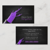 Makeup Artist/Violet Lipstick Visitenkarte (Vorne/Hinten)